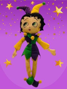 Betty Boop Rare Jester Rag Doll 2004 Mardi Gras